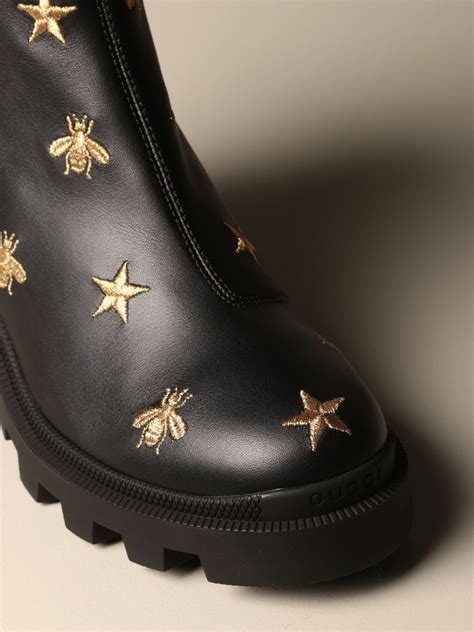 gucci star bee boots|gucci black boots with bees.